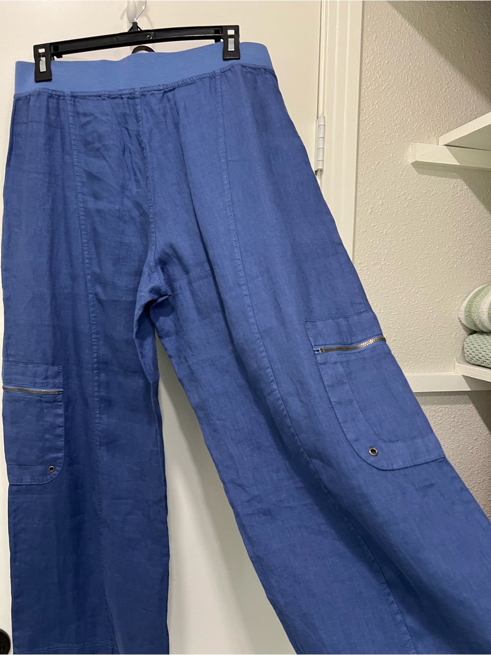 XCVI Wide-Leg Utility Pants in Blue - Picture 3 of 6